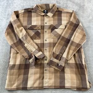 Vertx Flannel Shirt Last Line Mens 2XL Brown Snap Tactical Concealed Carry